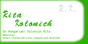 rita kolonich business card